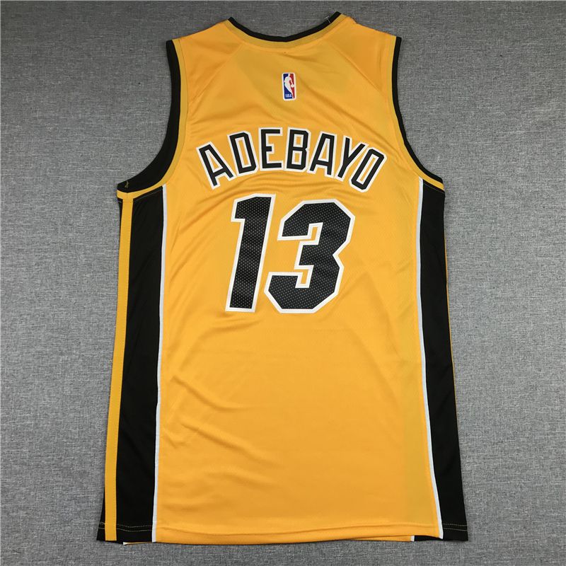 Men Miami Heat #13 Adebayo Yellow 2021 Nike Playoff bonus NBA Jersey